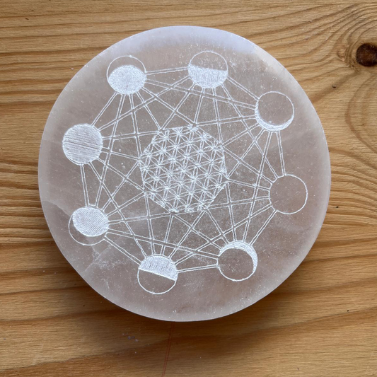 Placa Circular de Selenita Fases Lunares