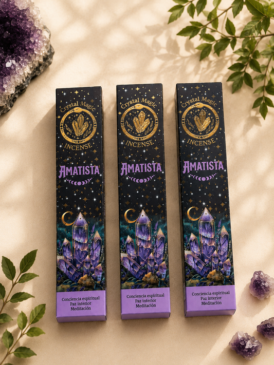 Incienso Crystal Magic Amatista | Paz interior - Meditación
