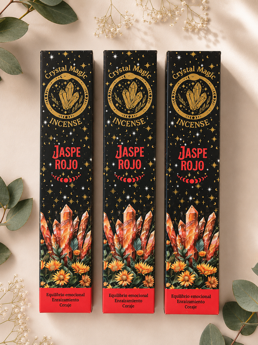 Incienso Crystal Magic Jaspe Rojo | Equilibrio emocional - Enraizamiento - Coraje